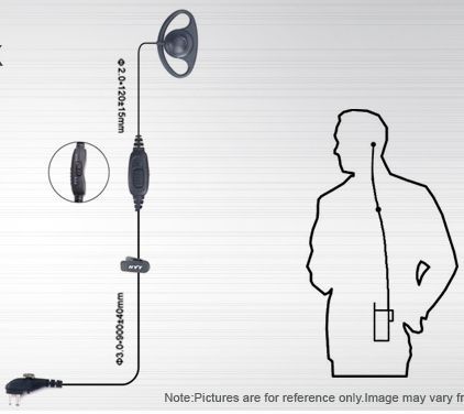 EHM15 "D" Style Headset w/ In-Line Mic for TC-508 - Click Image to Close